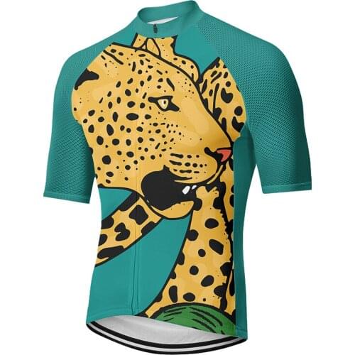 SPEED PEAK Cycling Jersey Clothing Short Sleeve Set Jersey Bike Highway Shirt Shorts Men Mtb Cycling Outfit leopard Team Suit