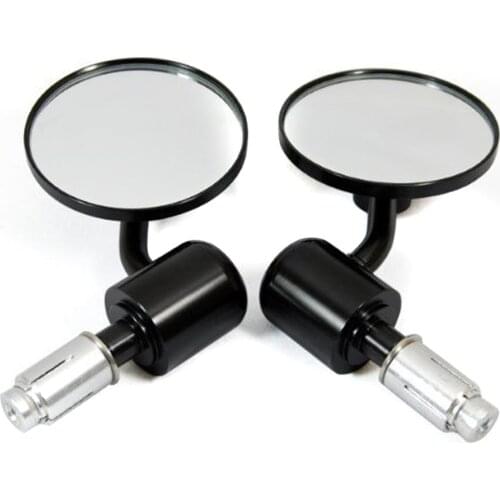 2 pcs Universal Aluminum Round Motorcycle Bar End Mirror Bike Motorbike Rearview Mirror Fits 22mm motorbike handlebars
