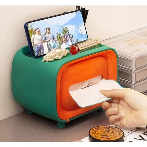 Wonderlife Tissue Box TV Shaped Napkin Holder Facial Tissue Case Toilet Paper Case For Bathroom Countertops Kitchen Dining