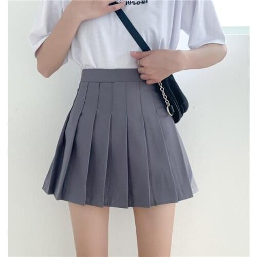 Women Pleated Skirt Cute Sweet Girl School Uniform Skirt Black White High Waist Dance Skirt Fashion Female Mini Skirts 5XL Y77