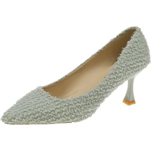 Single Shoes Female 2019 New Fashion Tide Wild Net Red High Heel Stiletto Pointed Shallow Mouth Professional Womens Shoes