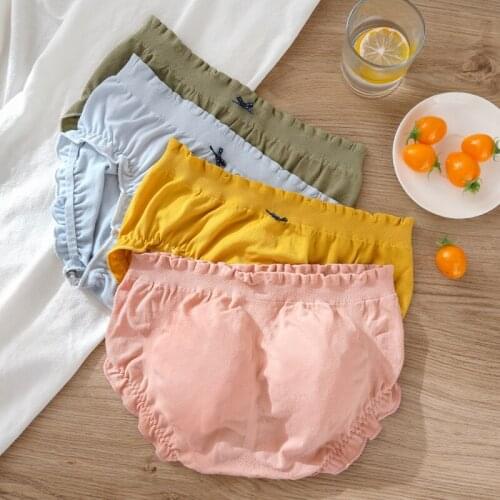 Mid Waist Underwear Womens Briefs Cotton Graphene Antibacterial Crotch Cute Girls Triangle Seamless Panties 2 Pcs