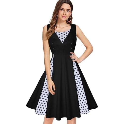 S-5XL Women Robe Vintage Dress 50s 60s Rockabilly Dot Swing Pin Up Summer Party Dresses Elegant Office Tunic Vestidos Casual