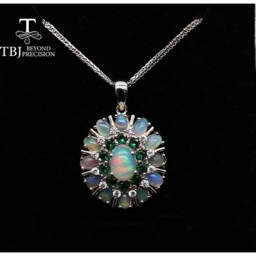 2021New Natural Opal pendant 925 sterling silver light luxury luxury suitable for anniversary, party wear womens Fine jewelry