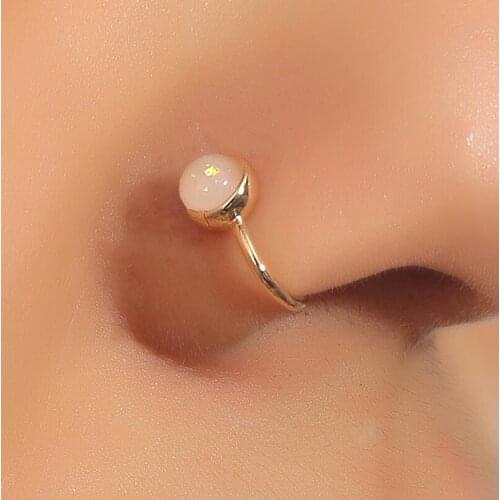 Fashion New 1 pcs Fake Nose Ring Clip On Nose Ring Faux Nose Ring Fake Piercings Tragus Earrings Simple Nose Ring Jewelry