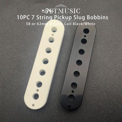 10PCS/Lot 7 String Electric Guitar Pickup Humbucker Slug Bobbin/Double Coil Pickup 58 or 62mm Slug Bobbin Black White
