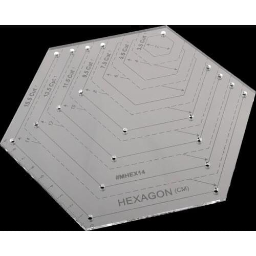 15.5 Cut Clear Quilting Sewing Patchwork Craft Scale Ruler Hexagon Ruler DIY