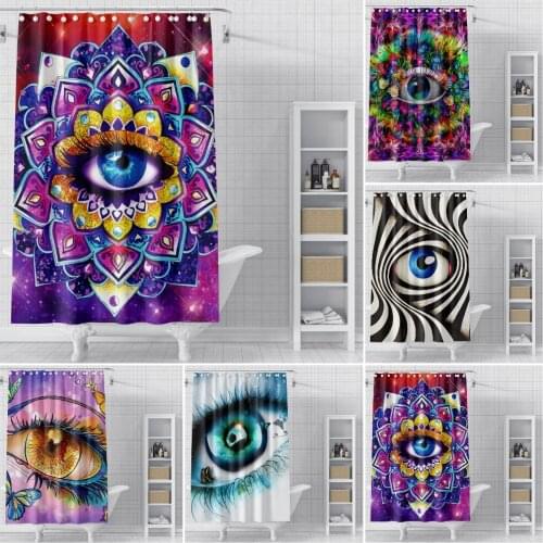 3D Shower Curtain Psychedelic Eye Bathroom Curtain Waterproof Shower Bath Curtains Polyester Fabric Abstract Shower Curtain