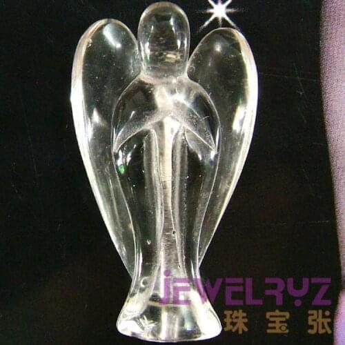 5pcs New Arrival !! Fashion Beautiful White Rock Crystal Angel Charms Statue Carved Angel Figurine With Wing Pendant Pendants