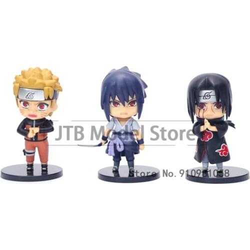 Naruto Shippuden Anime Action Figure Model Q Version 9-10CM Uzumaki Naruto Mini Statue Uchiha Itachi Collectible Toys Figma Doll