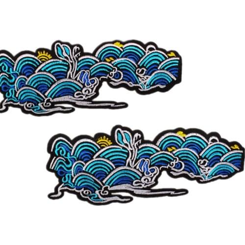 Chinese Style Clothing Cloud Applique Embroidery Flower Patches Stickers for Clothes Decoration DIY Sewing Patch For T-shirt