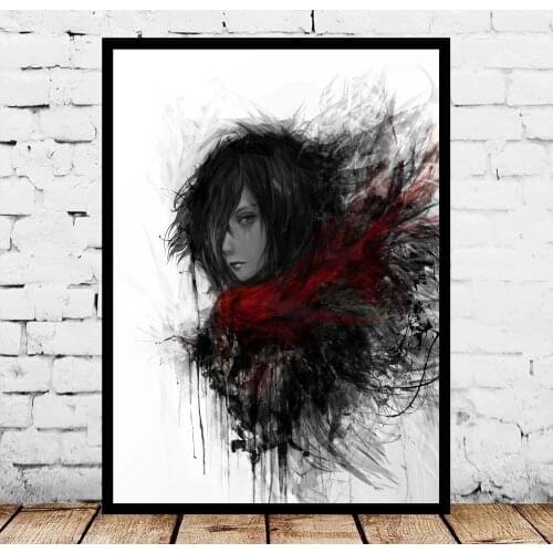 Attack on Titan Mikasa Ackerman Home Decor Anime Art Posters Silk Art Painting Wall Art No Frame