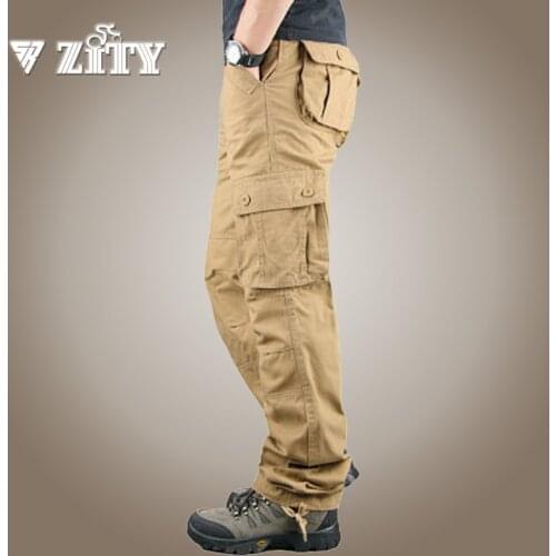 Military Tactical Pants Multi-pocket Joggers Cargo Pants Men Overalls Cotton Casual Trousers Male Streetwear Sweatpant Baggy