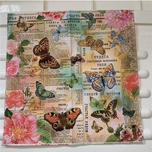 Decoupage table paper napkins elegant tissue vintage towel flower butterfly pot birthday wedding party home beautiful decor 20