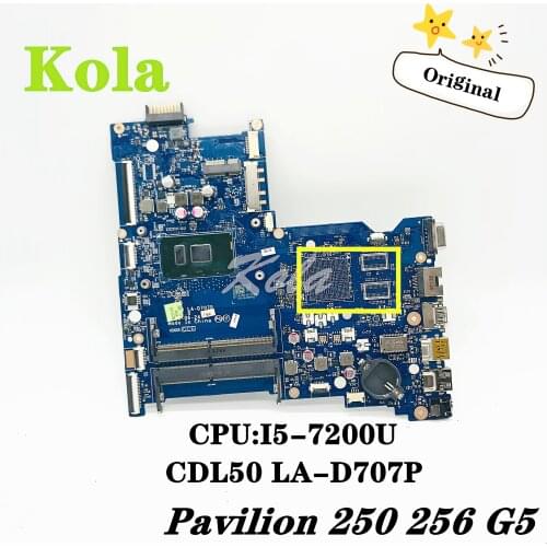 For HP 15-AY 250 256 G5 Laptop Motherboard 910469-601 910469-001 CDL50 LA-D707P With I5-7200 CPU DDR4 MB 100% fully Tested