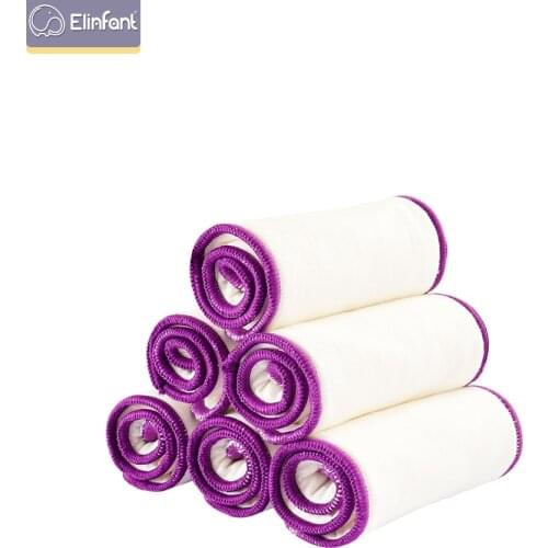 Elinfant 10pcs 2 layers bamboo cotton and 2 layers microfiber diaper insert reusable 35x13.5cm for cloth diaper&covers