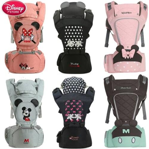 Disney Ergonomic Baby Carrier Infant Baby Hipseat Carrier Front Facing Ergonomic Kangaroo Baby Wrap Sling for Baby Travel Bags