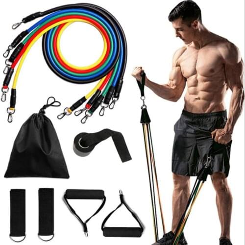 11pcs/set Fitness Resistance Bands Tubes Yoga Pull Rope Gym Exercise Bands Sport Rubber Expander
