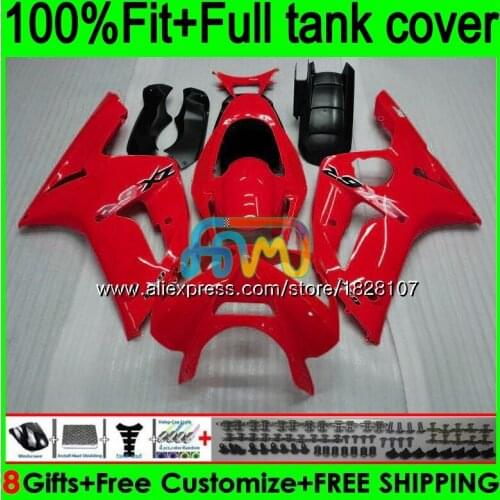 Injection For KAWASAKI ZX Glossy red 636 6R 6 R 600CC ZX600 ZX636 137BS.18 ZX-636 ZX-600 ZX-6R 2003 2004 ZX6R 03 04 Fairings