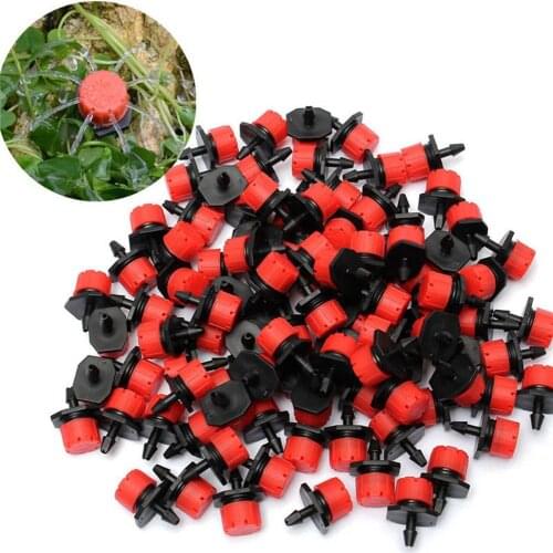 100pcs Micro Flow Dripper Drip Head 1/4 Inch Hose Micro Dripper Garden Irrigation Misting Garden Sprinkler Adjustable Dripper
