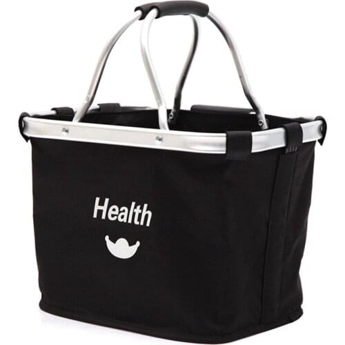 Mountain Bike Basket Aluminum Alloy Folding Bike Basket Front Bag Outdoor Portable Cloth Basket Folding MTB Basket