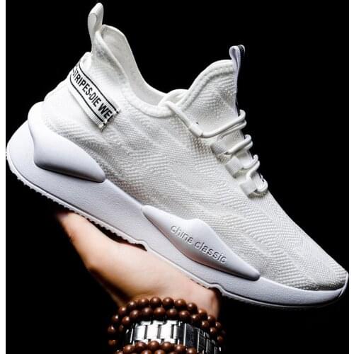Mens Sneakers Lace Up Running Shoes Solid Color Casual Shoes Men Mesh Breathable Footwear Man Tennis Shoe Zapatillas Hombre