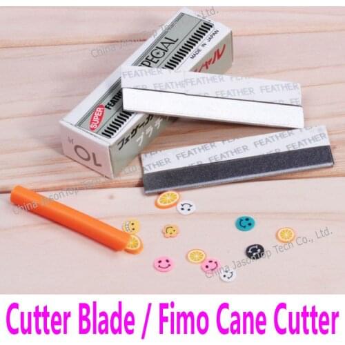 10pcs Razor Blades Platinum Coated Steel Blade Fimo Canes Fruit Bar Cutter for 3D Decorations Charms Slices Tools Foil DIY Set