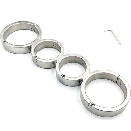 Metal Bondage BDSM Torture Restraints Stainless Steel Handcuffs Ankle Cuffs Slave Fetish Adult Games Erotic Sex Toys For Couples