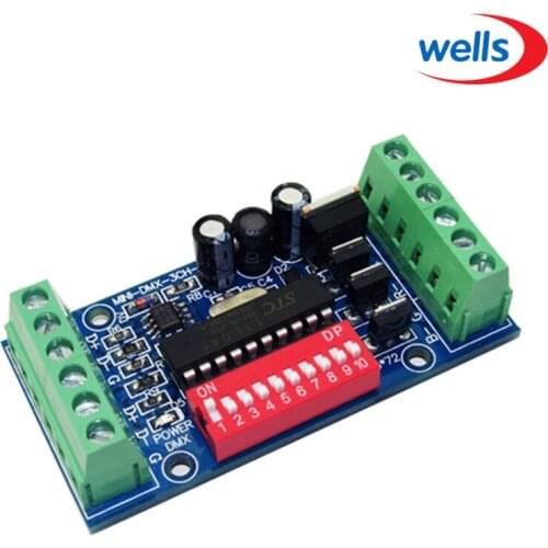Mini 3CH Easy dmx LED Controller,subminiature,RGB dmx512 decoder,DC5V-24V,for LED strip light