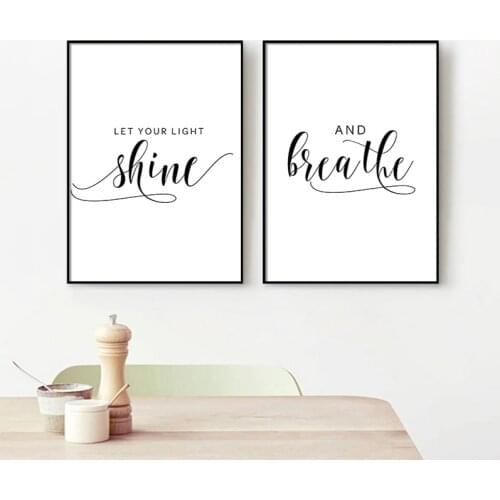 Motivational Quotes Poster Print Always Choose Love Let Your Light Shine Canvas Quote Wall Art Painting Pictures Room Decoration