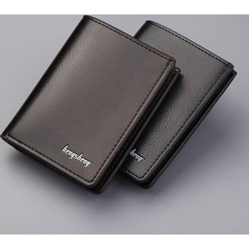 Men Wallet Ultra-Thin Vertical Coin Purse Multi-Card Package Short Retro Wallet New Korean casual multi-function mens wallet