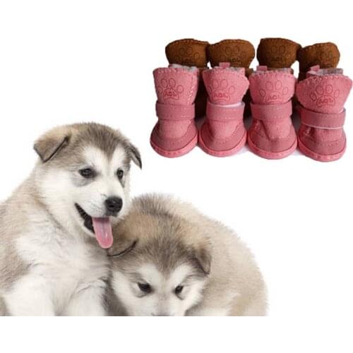 Dog Shoes Keep Warm Pet Dog Boots Cotton Teddy Poodle Golden Retriever Dog Cat Shoes Socks Comfortable Non Slip Pet Supplies