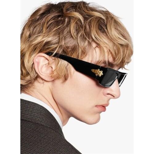 Vintage Black Square Sunglasses Women Luxury Brand Small Rectangle Sun Glasses Female Gradient Clear Mirror Oculos De Sol