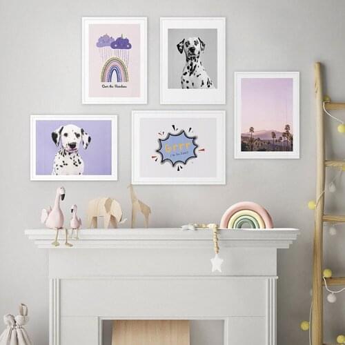 Dalmatian Puppy Grrr Poster Landscape Canvas Painting Nordic Palm Art Print Modern Quote Wall Picture For Living Room Home Decor