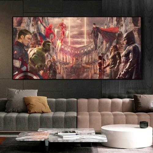 Marvel Avengers Superhero Movie Canvas Painting Captain America Hulk Thor Posters and Prints Wall Pictures for Kids Home Decor