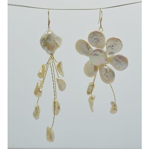 New Style Baroque Pearl Earring White Baroque Genuine Pearls Earrings Handmade Fine Jewelry For Wedding Birthday Women Gift