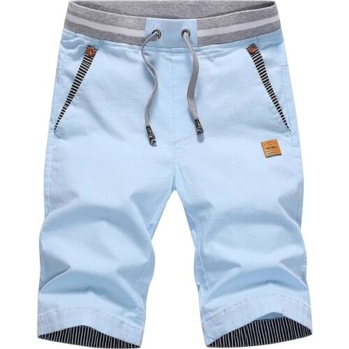 Mens Shorts Hot 2020 Summer Casual Cotton Fashion Style Boardshort Bermuda Male Drawstring Elastic Waist Breeches Beach Shorts