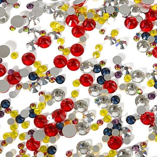 SS4-SS20 29Colors DMC Hotfix Rhinestones Iron-on Rhinestone Glass Strass стразы Crystal AB Flatback Sew On Sewing Shoes 1440Pcs