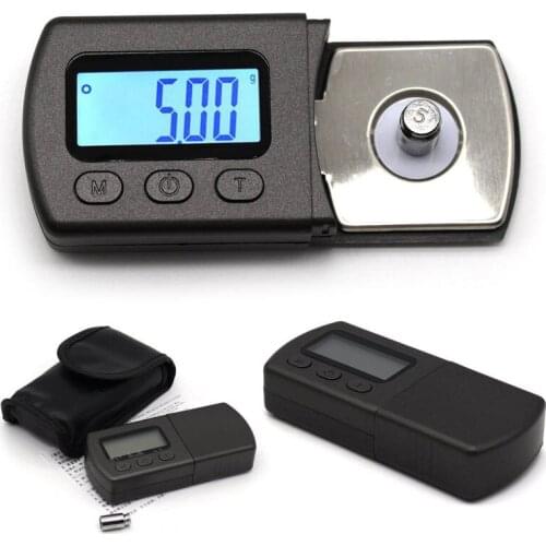 Turntable Stylus Force Scale Gauge 0.01g LP Stylus Gauge with LCD Backlight for Tonearm Phono Cartridge Brilliant Black