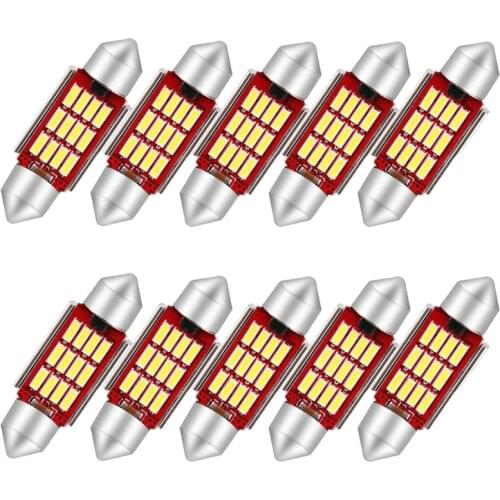 10PC C5W LED Canbus Festoon 31mm 36mm 39mm 41mm car Bulb Interior Reading Light License Plate Lamp White 5000K free error