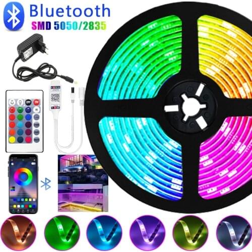 LED Strip Light RGB 5050 SMD 2835 5M 10M 15M Flexible Ribbon luces led light strip + IR WiFi Bluetooth Controller + Adapter EU
