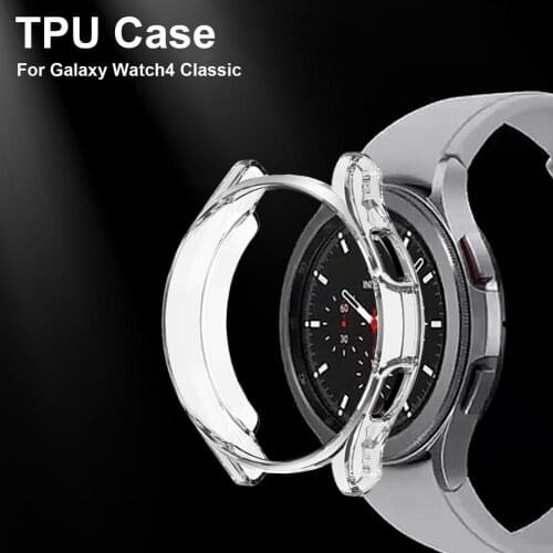 Screen Protective Watch Case For Samsung Galaxy Watch 4 Classic 46mm Full Protector Cover Shockproof TPU Transparent Shell