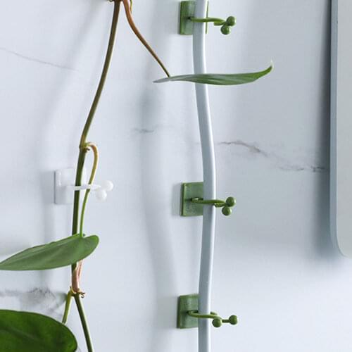 Plant Climbing Wall Clips 10/30/50pcs Invisible Wall Sticky Hook Holder Plastic Plant Support Clips Rattan Fixed Clip Bracket