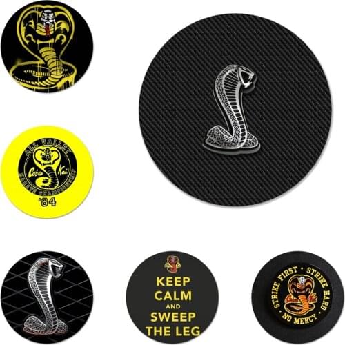 Cobra Kai Logo Icons Pins Badge Decoration Brooches Metal Badges For Clothes Backpack Decoration 58mm