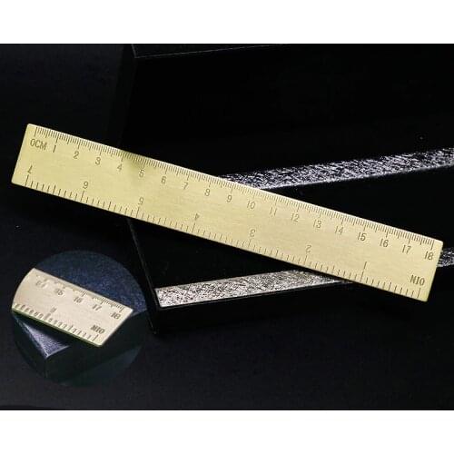 1 pcs Multifunction Thickening Portable Brass Ruler 18 CM School Office Drawing Tools