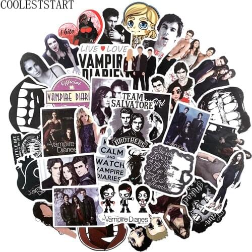 50 Pcs/set Tv Show The Vampire Diaries Stickers For Motorcycle Laptop Skateboard Mobile Phone Guitar DIY Manual Album Pegatinas