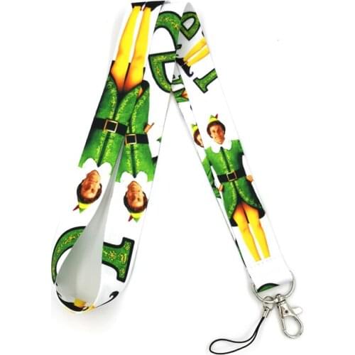 100pcs Christmas elf Fashion simple keychain mobile phone neck lanyard key ID card mobile phone USB key lanyard