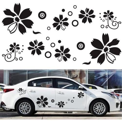 2PCS Daisy flower pattern car sticker decoration car side door bumper hood scratches vinyl sticker car accessories
