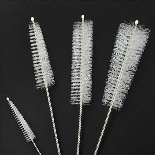 4Pcs/set Nylon Cleaning Brushes Stainless Steel Test Tube Glass Cup Bottle Brush Straw Washing Cleaner Kitchen Home Cleaning Kit