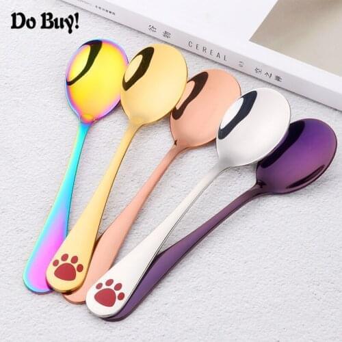 5 Pcs Baby Childresn Teaspoon Spoon Food Feeding Spoon Stainless Steel Kids Learning Children Tableware